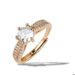Anillo solitario con circonia redonda 8mm