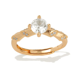 Anillo solitario con circonia redonda 8mm