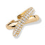 Anillo cruzado con circonias 10mm