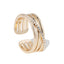 Anillo ajustable cruzado con circonias 8mm