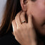 Anillo ajustable doble ondulado con circonias 5mm