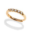 Anillo ajustable estilo croissant con circonias redondas 3mm