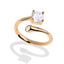 Anillo ajustable de circonias encontradas redonda y oval 14mm