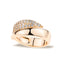 Anillo ajustable con diseño geometrico abierto y circonias 9mm