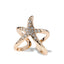 Anillo ajustable con estrella de mar texturizada y circonias 18mm