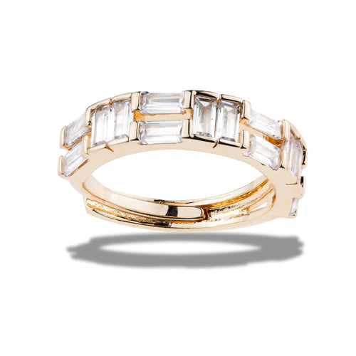 Anillo ajustable circonias baguette 5mm