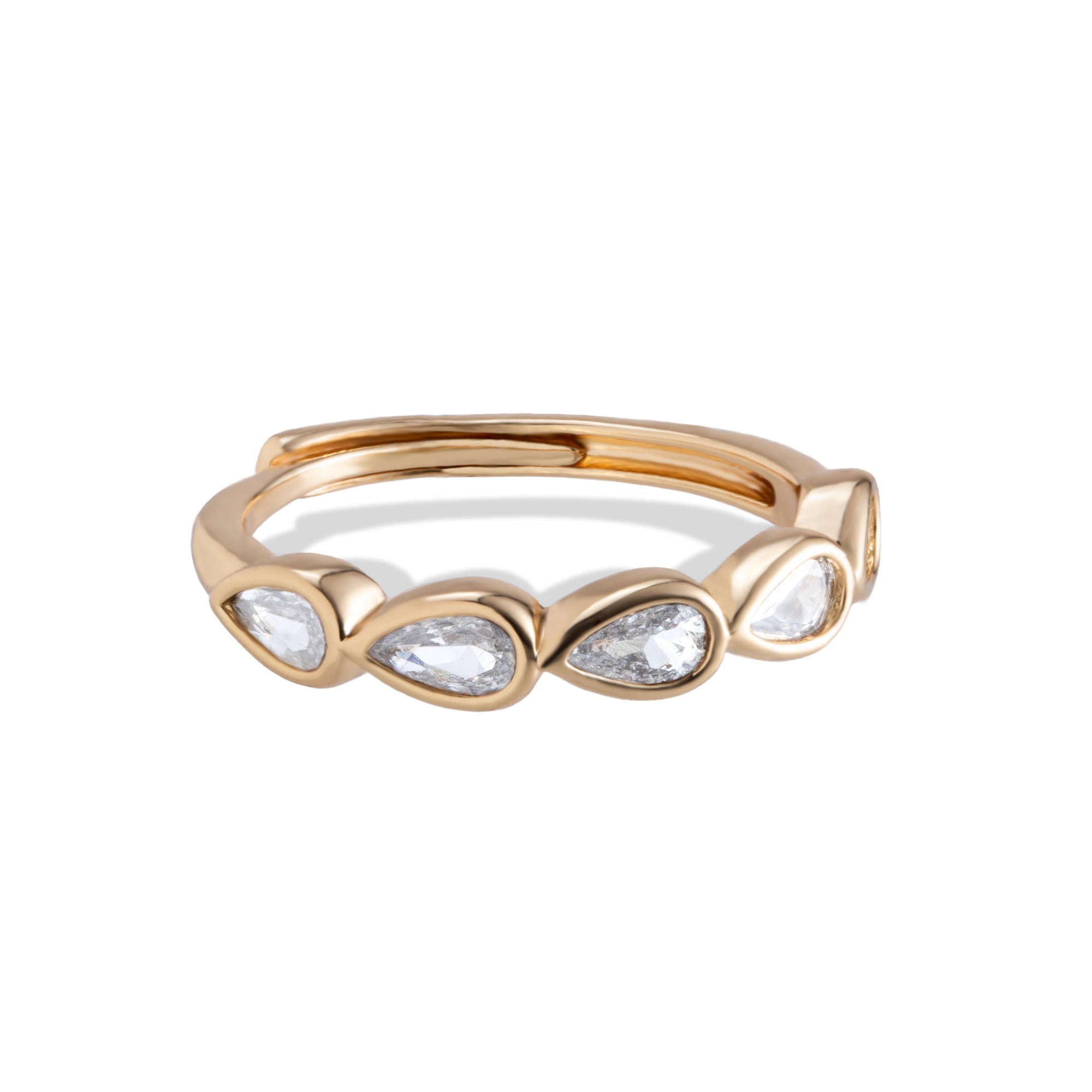 Anillo ajustable circonia gota biselada 4mm