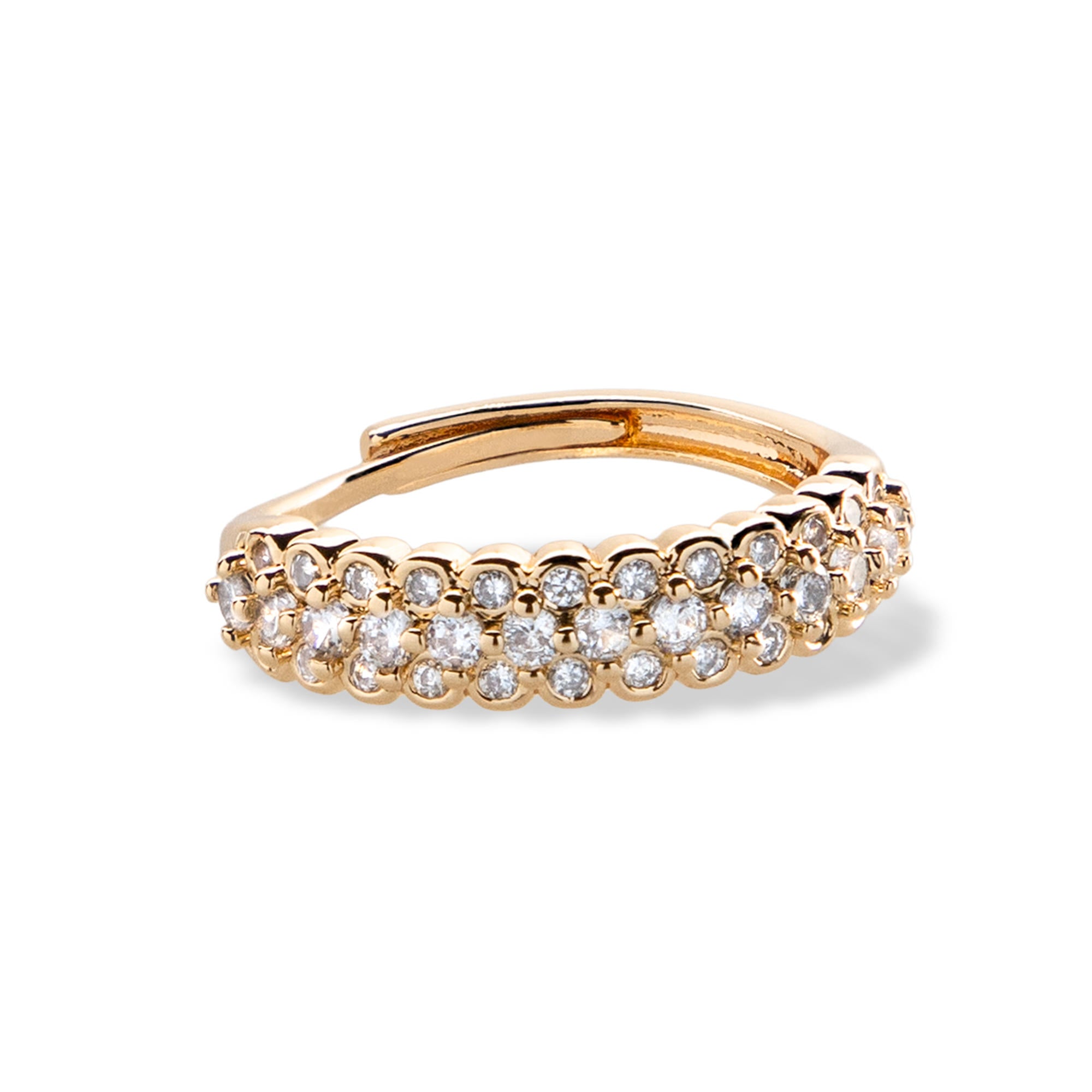 Anillo con  circonias biceladas estilo churumbela 5mm