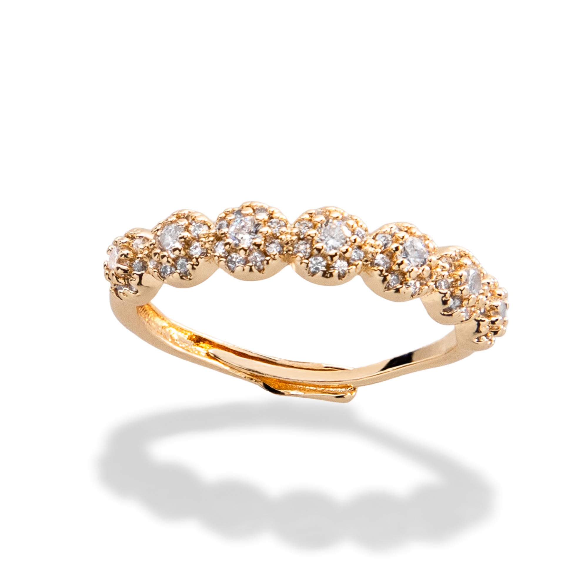 Anillo de rosetas con circonias estilo churumbela 5mm