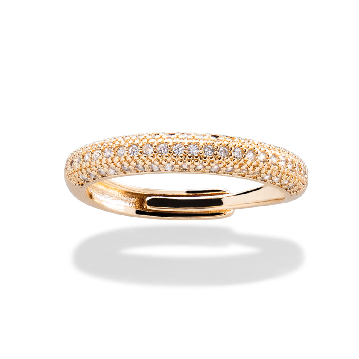 Anillo ajustable concavo con circonias 4mm
