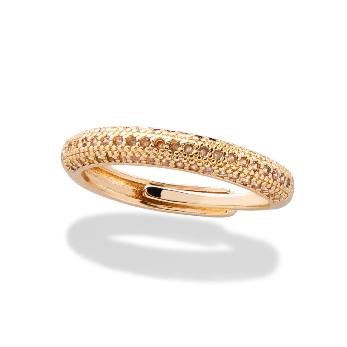 Anillo ajustable concavo con circonias 4mm