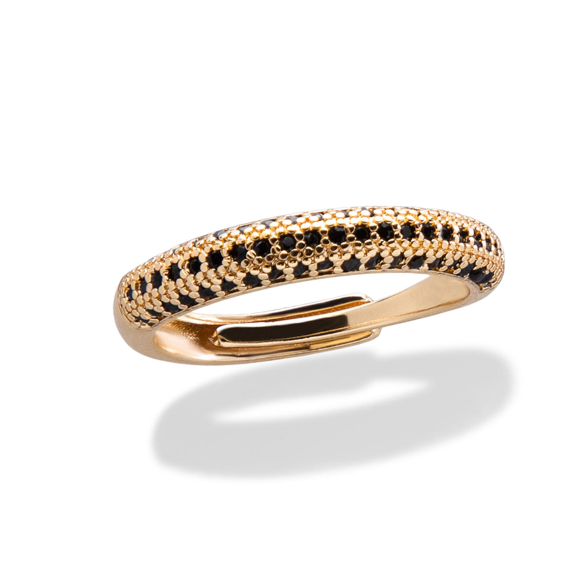 Anillo ajustable concavo con circonias 4mm