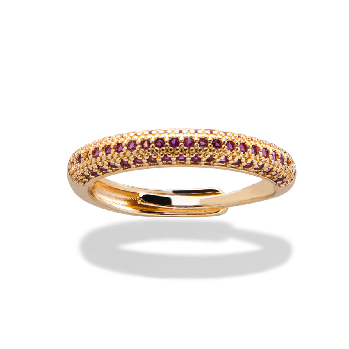 Anillo ajustable concavo con circonias 4mm