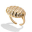 Anillo ajustable estilo croissant con circonias 16mm