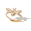 Anillo ajustable de abeja con circonias 12mm