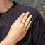Anillo ajustable con circonias rosas ovaladas 5mm