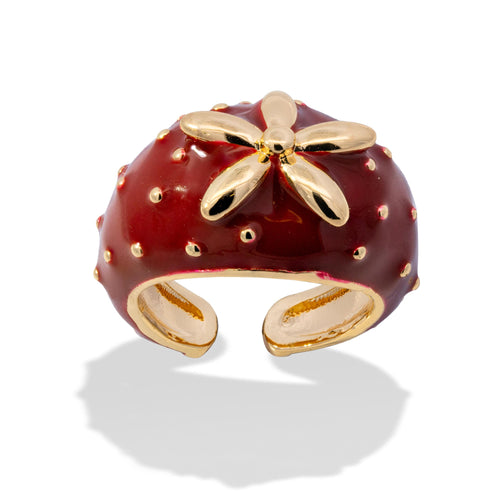 Anillo abierto de fresa esmaltado 14mm
