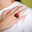 Anillo ajustable tipo chunky de catarina esmaltada 23mm