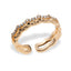 Anillo ajustable de ondas con textura de rombos y circonias 4mm