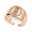Anillo ajustable liso con virgen de guadalupe y circonias 12mm