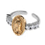 Anillo ajustable con virgen de guadalupe y circonias 14mm