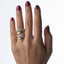Anillo ajustable de 4 lineas chuncky con circonias 24mm
