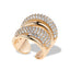 Anillo ajustable de 4 lineas chuncky con circonias 24mm