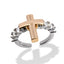 Anillo ajustable de cruz con circonias 15mm