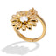 Anillo ajustable colgante de flor con circonia 15mm