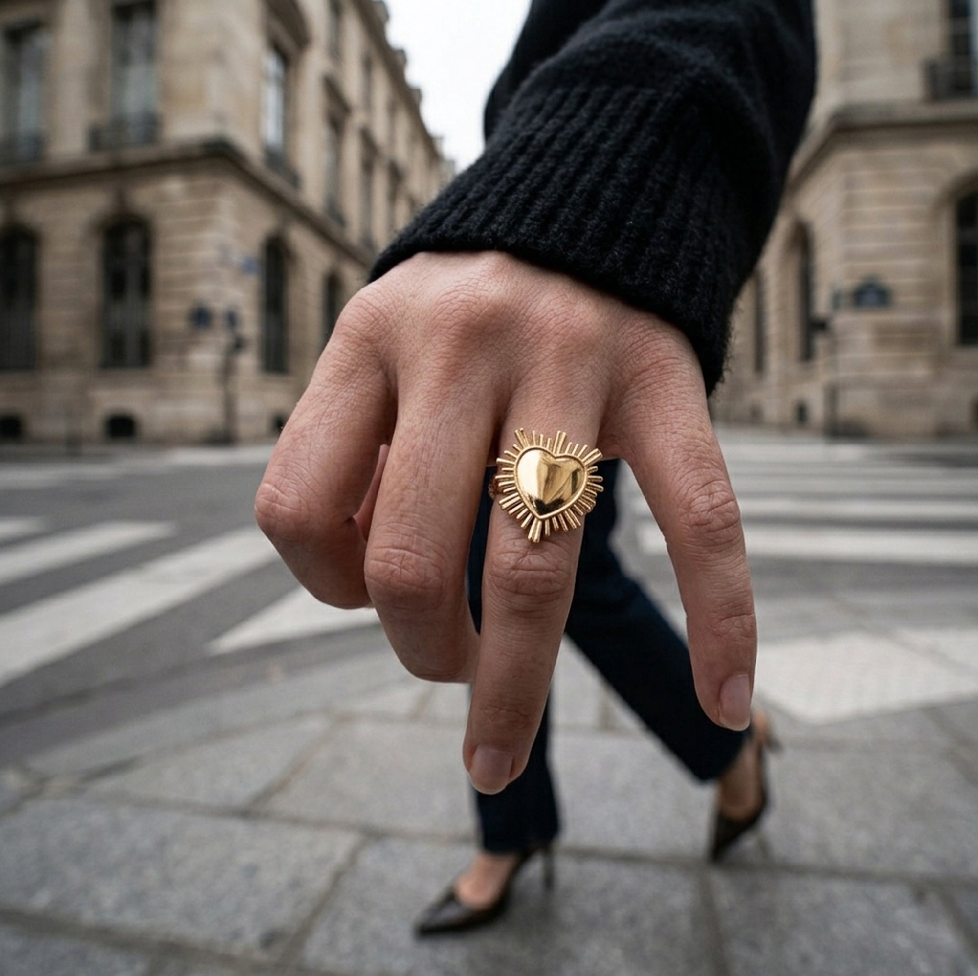 Anillo ajustable corazon resplandor 36mm