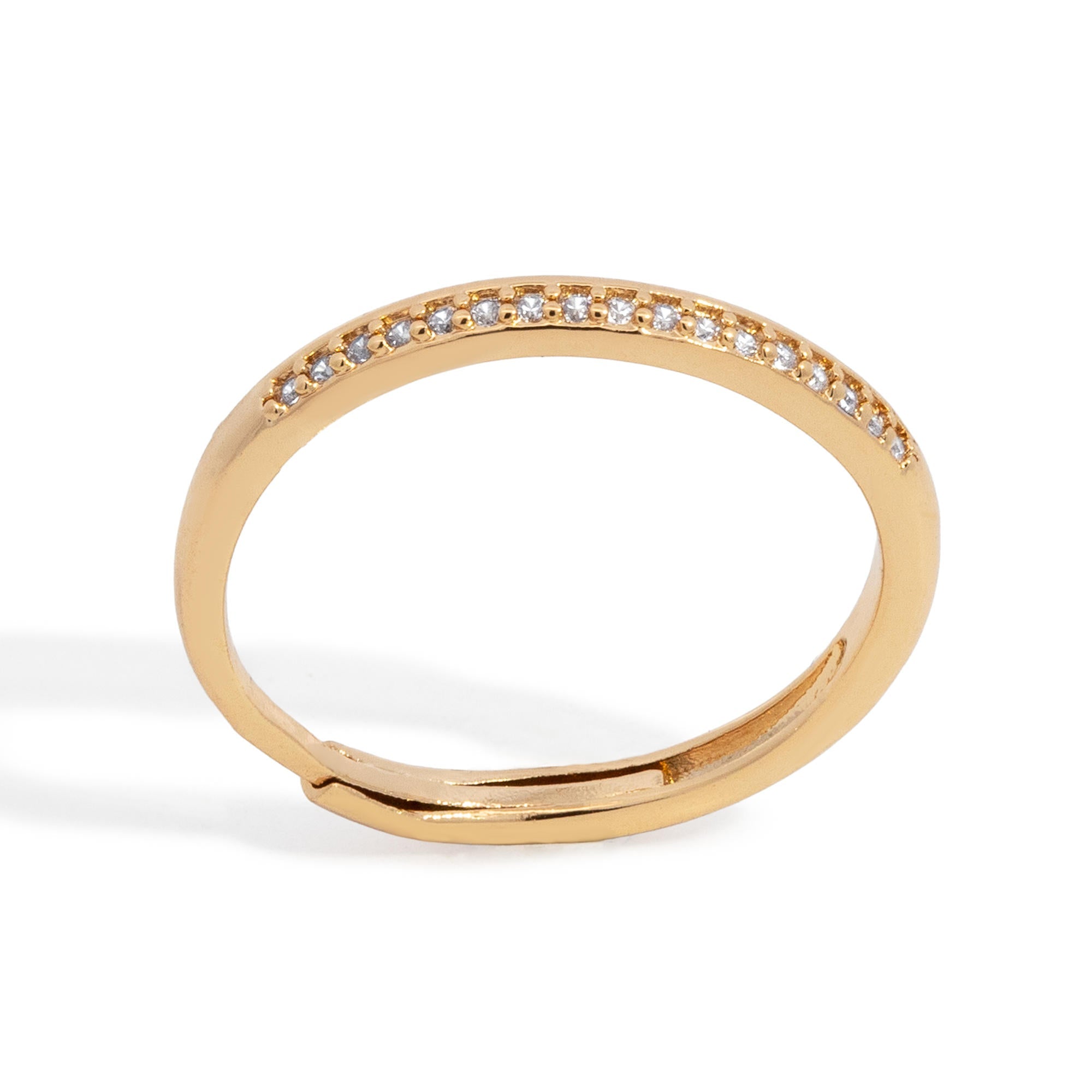 Anillo ajustable con circonias incrustadas 2mm