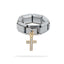 Anillo ajustable eslabon italiano cruz y circonias 9mm