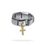 Anillo ajustable eslabon italiano cruz con circonias 9mm