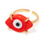 Anillo ajustable de ojo turco rojo 14mm
