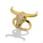Anillo ajustable cabeza de toro con circonias 25mm