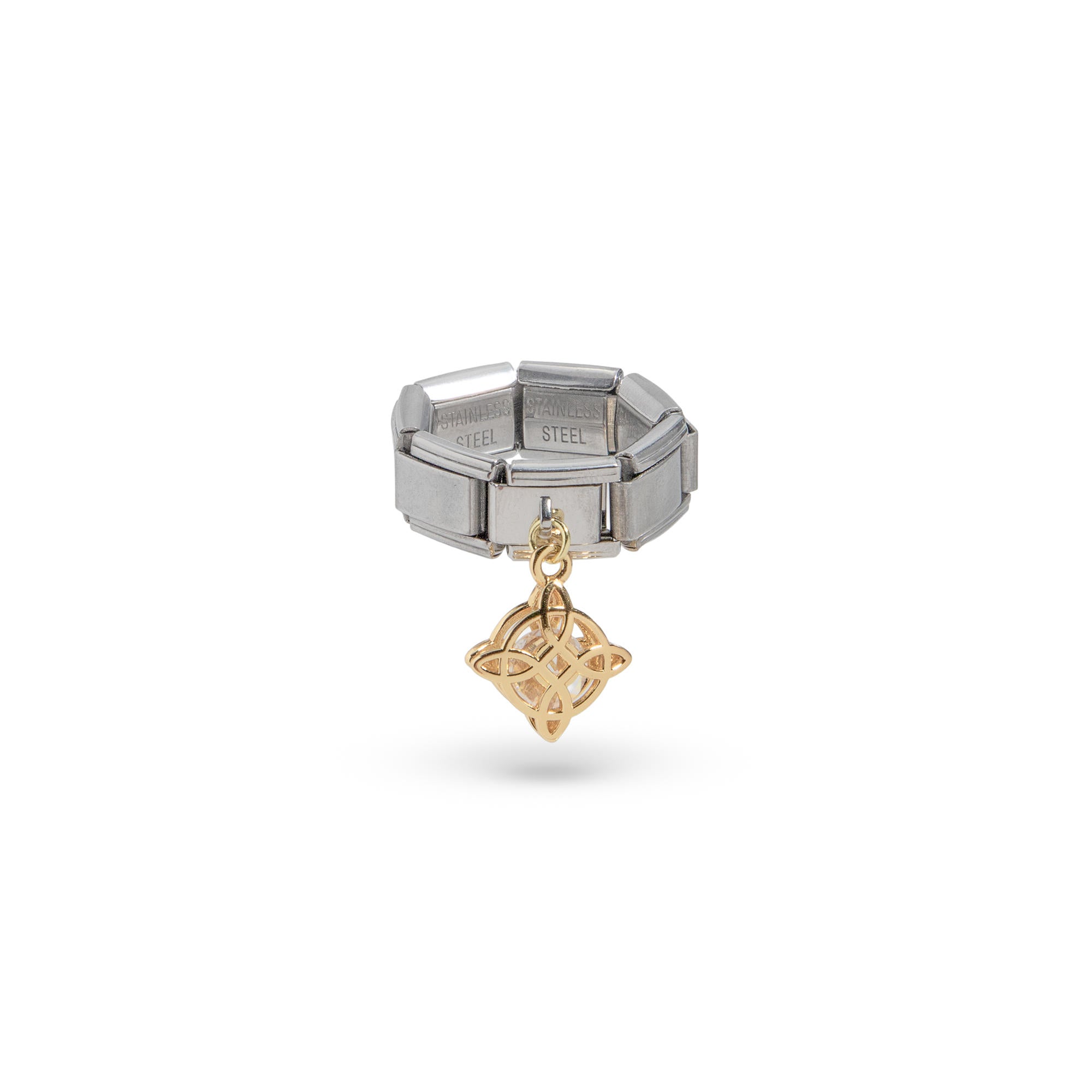 Anillo ajustable eslabon italiano nudo de bruja 9mm