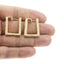 Arracada rectangular con circonias 25mm 14K