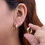 Arracada lisa con circonia hexagonal 18mm