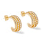 Media arracada lineas circonias baguette 20mm