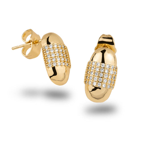 Arete ovalado con circonias 15mm