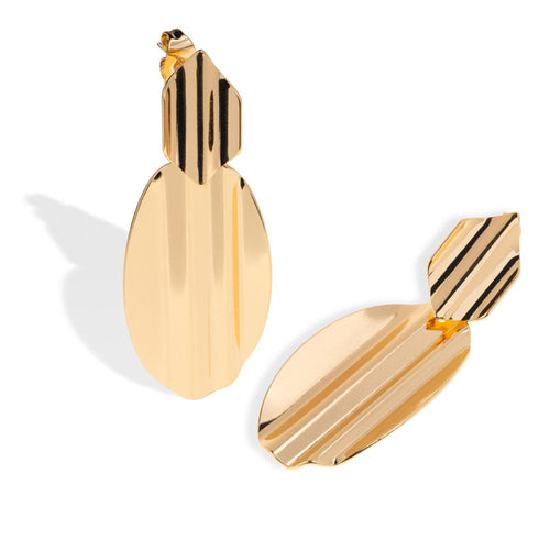 Arete largo irregular ovalo plisado 53mm