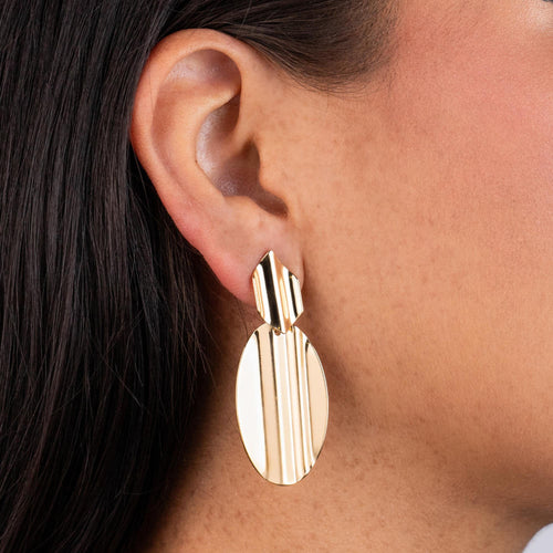 Arete largo irregular ovalo plisado 53mm