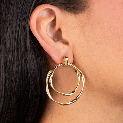 Arete largo de doble circulo retorcido 48mm