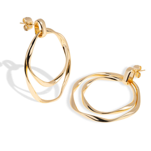 Arete largo de doble circulo retorcido 48mm