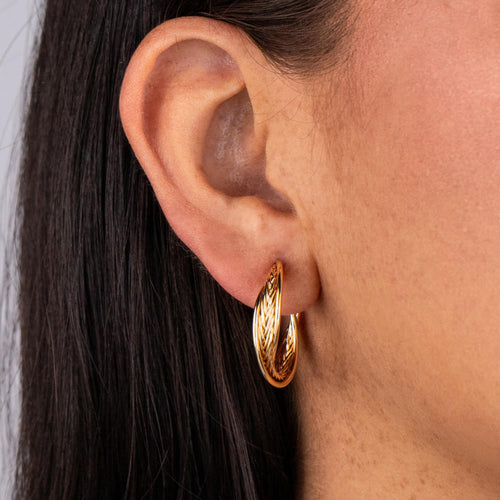 Media arracada trenzada entrelazada 26mm