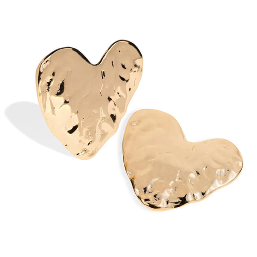 Arete corazon martillado 38mm