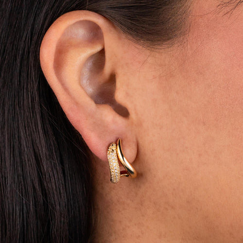 Arete doble curva circonias 17mm