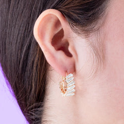 Arracada con circonias trapecio 21mm