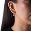 Arracada ovalada lisa colgante de flor 23mm