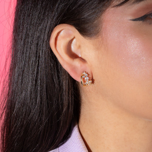 Arete ondulado con circonias 17mm